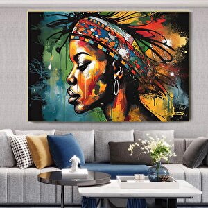 Modern Afro-amerikan Kadın Graffiti Duvar Sanatı. Kadın Graffiti Duvar Dekoru