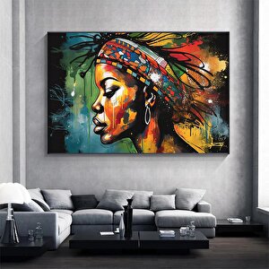 Modern Afro-amerikan Kadın Graffiti Duvar Sanatı. Kadın Graffiti Duvar Dekoru