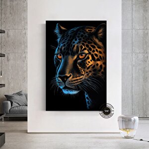 Jaguar Yakın Plan Kanvas, Yaban Hayatı Duvar Posteri, Ofis İçin Soyut Hediye