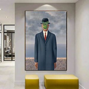 Gerçeküstü René Magritte Kanvas Baskı – “adamın Oğlu”; Surreal Baskı; Duvar Asması
