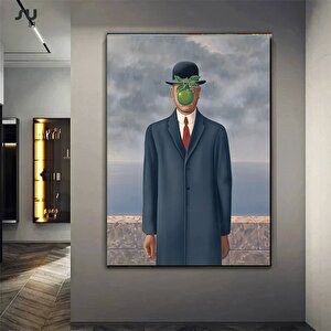 Gerçeküstü René Magritte Kanvas Baskı – “adamın Oğlu”; Surreal Baskı; Duvar Asması