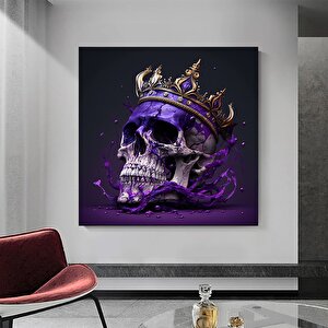 Kanvas Duvar Sanatı; Dev Boy Kanvas; Kafatası Kral Posteri; Siyah-altın Duvar Sanatı; Trendy; İskele