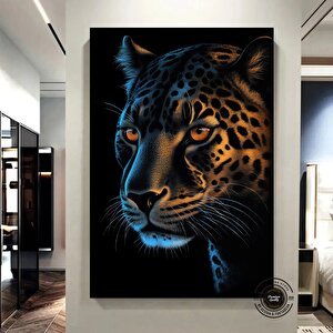 Jaguar Yakın Plan Kanvas, Yaban Hayatı Duvar Posteri, Ofis İçin Soyut Hediye