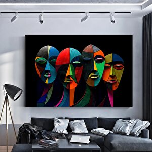 Modern Sanat Kanvası, Soyut İnsan Duvar Dekoru, Soyut Kanvas Sanatı, Renkli Yüz Kanvas Sanatı