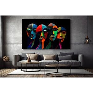 Modern Sanat Kanvası, Soyut İnsan Duvar Dekoru, Soyut Kanvas Sanatı, Renkli Yüz Kanvas Sanatı