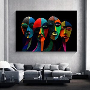 Modern Sanat Kanvası, Soyut İnsan Duvar Dekoru, Soyut Kanvas Sanatı, Renkli Yüz Kanvas Sanatı