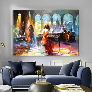 Piyanist Kadın Tango Posteri Duvar Sanatı, Müzisyen Baskısı, Reprodüksiyon Kanvas 120x150 cm