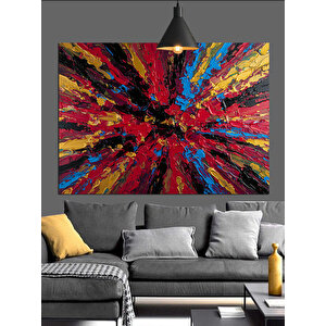 Soyut Renk Patlaması Dekoratif Kanvas - Mdf Ahşap Tablo 70x100 cm