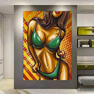 Havalı Siyahi Kız Kanvas Baskı, Siyah Kadın Portresi, Graffiti Sanatı, Graffiti Duvar Sanatı 50x70 cm