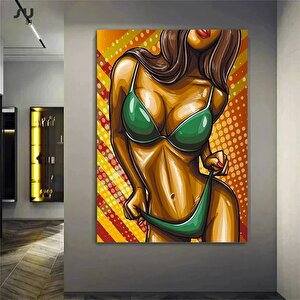 Havalı Siyahi Kız Kanvas Baskı, Siyah Kadın Portresi, Graffiti Sanatı, Graffiti Duvar Sanatı