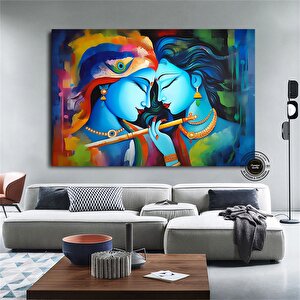 Radha Krishna Tablosu, Reprodüksiyon Kanvas Sanatı, Geleneksel Hindistan Baskısı