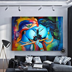 Radha Krishna Tablosu, Reprodüksiyon Kanvas Sanatı, Geleneksel Hindistan Baskısı