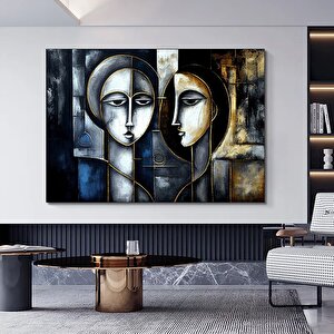 Soyut Yüz Boyama Sanatı, Geometrik İç Mekan Kanvas, Modern Duvar Dekoru 60x120 cm