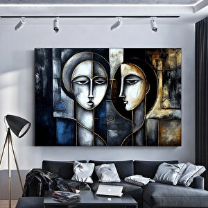 Soyut Yüz Boyama Sanatı, Geometrik İç Mekan Kanvas, Modern Duvar Dekoru 60x120 cm