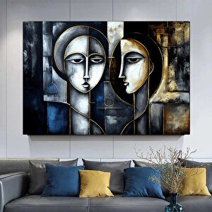 Soyut Yüz Boyama Sanatı, Geometrik İç Mekan Kanvas, Modern Duvar Dekoru 60x120 cm