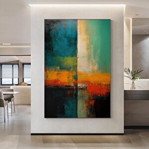 Renkli Soyut Tablo, Ekstra Büyük Tablo, Büyük Duvar Sanatı, Aşırı Büyük Soyut Kanvas 80x120 cm