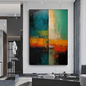Renkli Soyut Tablo, Ekstra Büyük Tablo, Büyük Duvar Sanatı, Aşırı Büyük Soyut Kanvas 30x40 cm