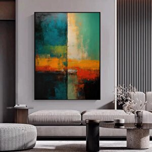 Renkli Soyut Tablo, Ekstra Büyük Tablo, Büyük Duvar Sanatı, Aşırı Büyük Soyut Kanvas 30x40 cm