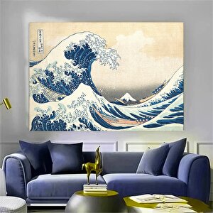 Katsushika Hokusai Eseri; Büyük Dalga; Japon Duvar Sanatı; Japon Kanvas; Japon Posteri 20x40 cm