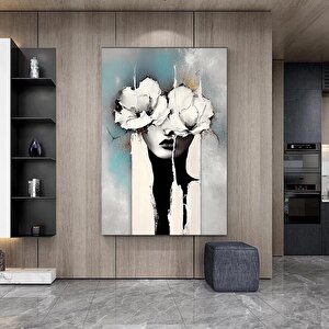 Kadın Soyut Sanatı, Altın Fırça Darbeleri Ile Modern Poster Dekoru, Kadın Duvar Kanvas Sanatı