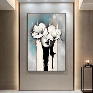 Kadın Soyut Sanatı, Altın Fırça Darbeleri Ile Modern Poster Dekoru, Kadın Duvar Kanvas Sanatı