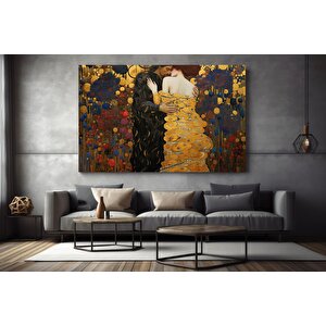 The Kiss Kanvas; Klimt Stili; Öpüşen Aşıklar Tablosu