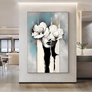 Kadın Soyut Sanatı, Altın Fırça Darbeleri Ile Modern Poster Dekoru, Kadın Duvar Kanvas Sanatı 30x40 cm