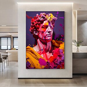 Davut Büstü Graffiti Yağlıboya, Pichiavo Stili Realistik Kentsel Kanvas Portre