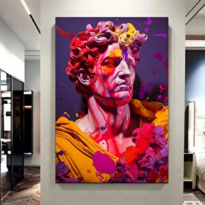 Davut Büstü Graffiti Yağlıboya, Pichiavo Stili Realistik Kentsel Kanvas Portre