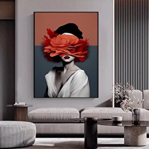 Kadın Soyut Sanatı, Altın Fırça Darbeleri Ile Modern Poster Dekoru, Kadın Duvar Kanvas Sanatı 60x90 cm