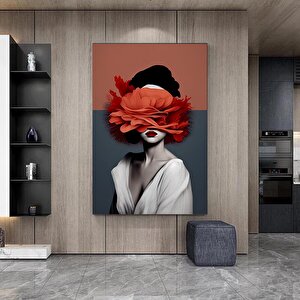 Kadın Soyut Sanatı, Altın Fırça Darbeleri Ile Modern Poster Dekoru, Kadın Duvar Kanvas Sanatı