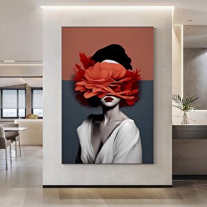 Kadın Soyut Sanatı, Altın Fırça Darbeleri Ile Modern Poster Dekoru, Kadın Duvar Kanvas Sanatı 100x150 cm