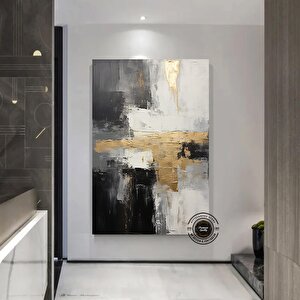 Gri Ve Altın Soyut Sanat Kanvas Baskısı, Gri Duvar Sanatı, Altın Duvar Sanatı, Modern Duvar Sanatı