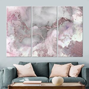 Pembe Ve Gri Mermer Poster, Alkol Mürekkebi Duvar Sanatı, Soyut Lüks Kanvas