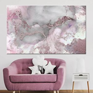 Pembe Ve Gri Mermer Poster, Alkol Mürekkebi Duvar Sanatı, Soyut Lüks Kanvas 70x100 cm