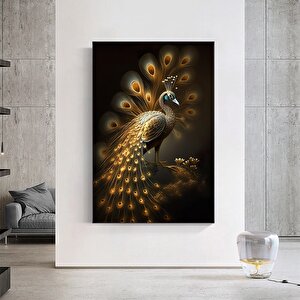 Modern Sanat Tavuskuşu – Lüks Dijital Baskı Sanatı; Tavuskuşu Kanvas Tablosu