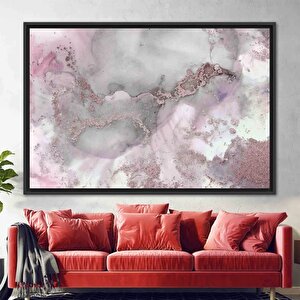 Pembe Ve Gri Mermer Poster, Alkol Mürekkebi Duvar Sanatı, Soyut Lüks Kanvas 40x60 cm