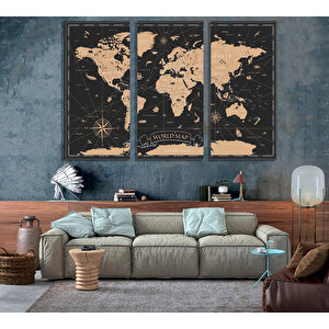 Dünya Haritası Kanvas Tablo – Seyahat Ve Macera Temalı Duvar Sanatı
