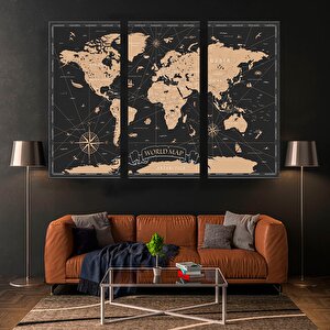 Dünya Haritası Kanvas Tablo – Seyahat Ve Macera Temalı Duvar Sanatı