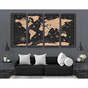 Dünya Haritası Kanvas Tablo – Seyahat Ve Macera Temalı Duvar Sanatı