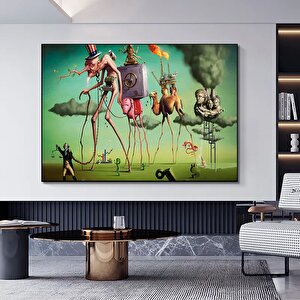 Salvador Dali Kanvas Baskısı, Salvador Dali Duvar Dekoru, Aziz Antonius’un Baştan Çıkışı Tablosu 150x250 cm
