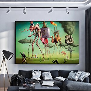 Salvador Dali Kanvas Baskısı, Salvador Dali Duvar Dekoru, Aziz Antonius’un Baştan Çıkışı Tablosu 150x250 cm