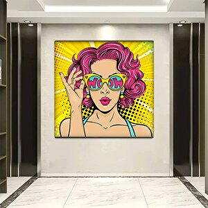Pop Art Duvar Sanatı, Çizgi Roman Pop Art, Kadın Wow, Şaşkın Komik Stil, Kanvas Baskı Dekoru