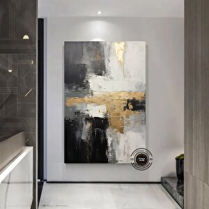Gri Ve Altın Soyut Sanat Kanvas Baskısı, Gri Duvar Sanatı, Altın Duvar Sanatı, Modern Duvar Sanatı