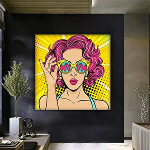 Pop Art Duvar Sanatı, Çizgi Roman Pop Art, Kadın Wow, Şaşkın Komik Stil, Kanvas Baskı Dekoru