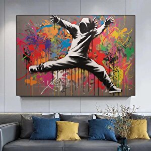 Renkli Graffiti Kanvas Baskısı – Soyut Duvar Sanatı; Dekoratif Kanvas Resim; Poster Baskı 90x180 cm