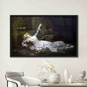 Alexandre Cabanel Yağlıboya Kadın Portresi, Ophelia Reprodüksiyon Kanvas 60x90 cm