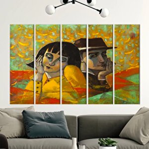 Aşıklar Portre Posteri, Sevgililer Günü Tablosu, Erkek-kadın Portre Kanvası