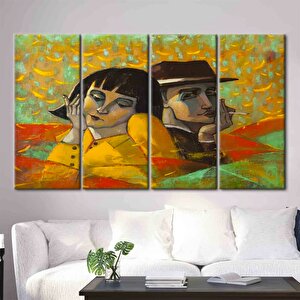 Aşıklar Portre Posteri, Sevgililer Günü Tablosu, Erkek-kadın Portre Kanvası