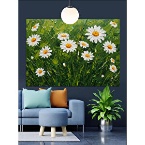 Yaz Güneşi Papatya Tarlası Dekoratif Kanvas - Mdf Ahşap Tablo 70x100 cm